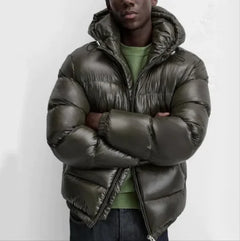 Black Down Hooded Short Coat – Warm and comfortable